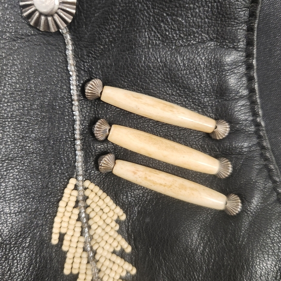 Tribe America Embelished Leather Vest SZ 8 RARE - Picture 12 of 16